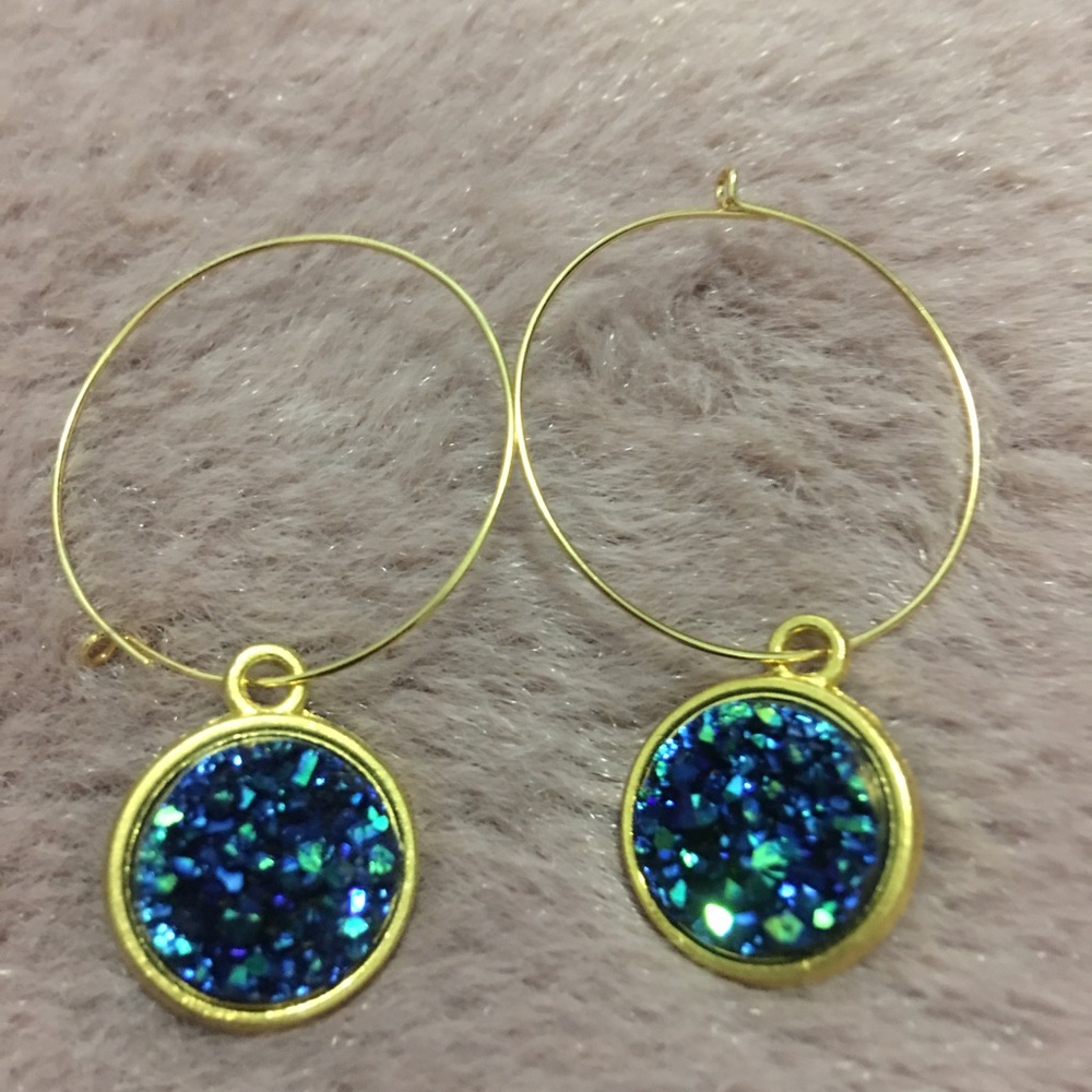 🛍2 for $25🛍 NWT Blue Druzy Earrings